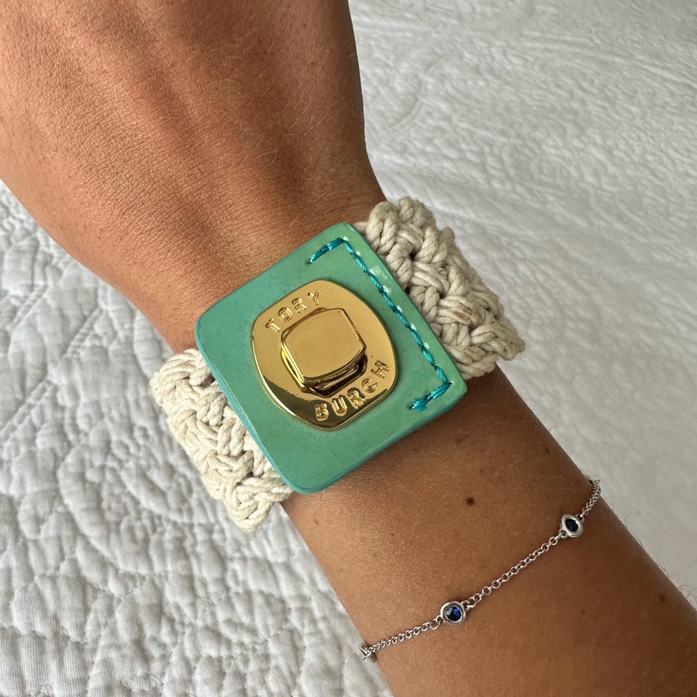 Tory Burch Turquoise Braided Bracelet